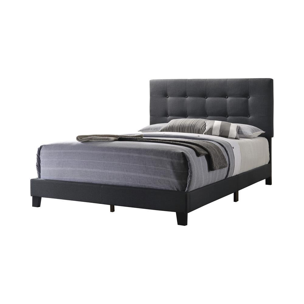 Mapes Tufted Upholstered Eastern King, Queen, Twin & Full Bed Charcoal & Grey - Luxury Home Furniture (MI)