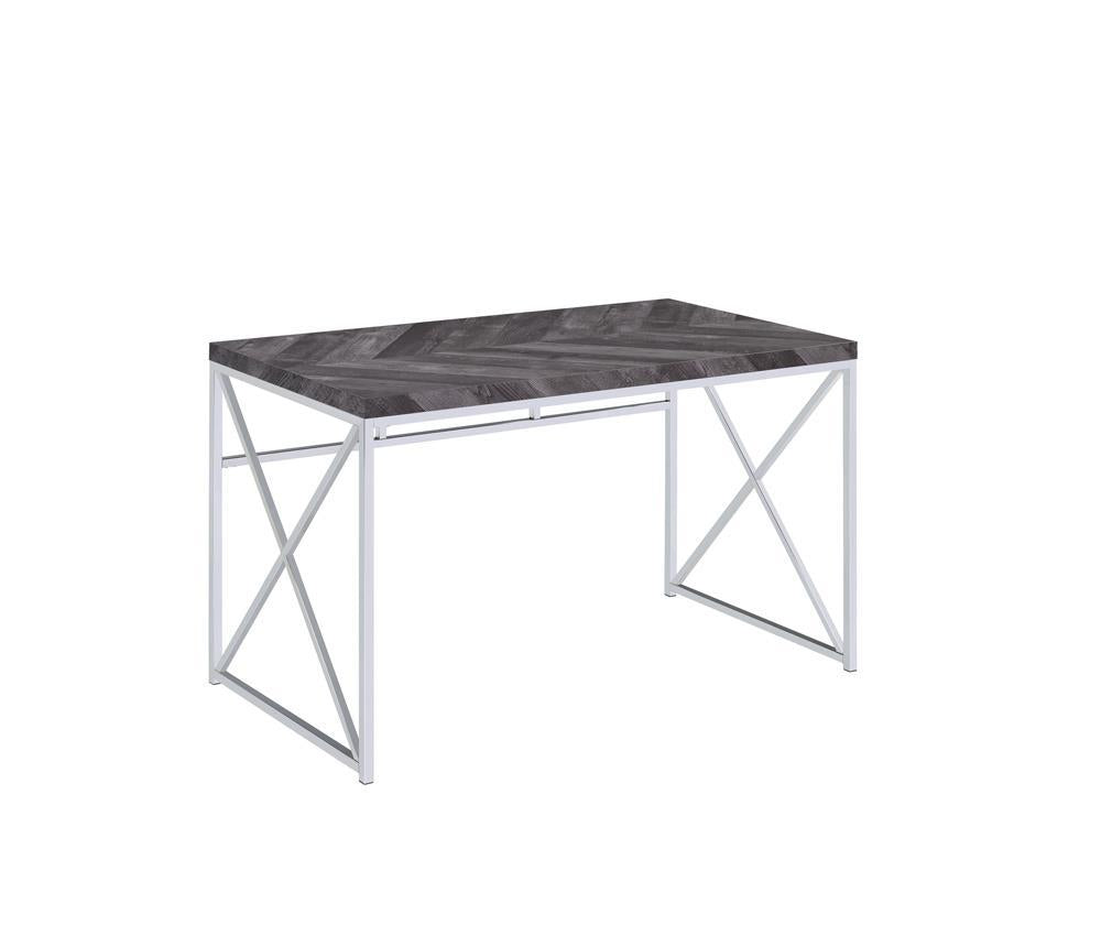 Grimma Writing Desk Rustic Grey Herringbone - Luxury Home Furniture (MI)