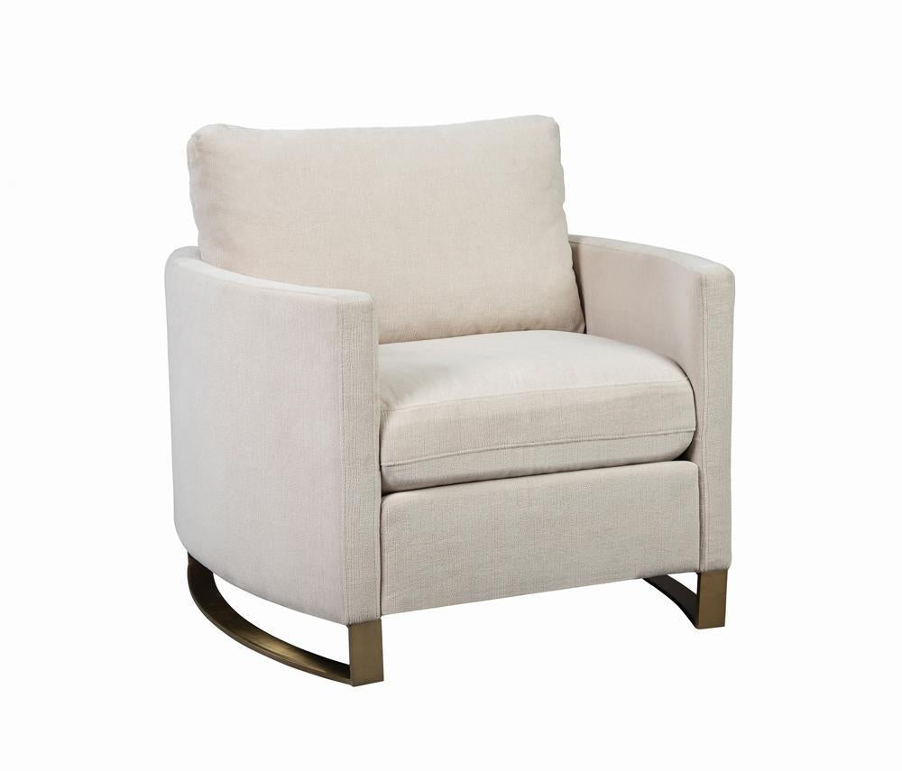 Corliss Upholstered Arched Arms Chair Beige - Luxury Home Furniture (MI)