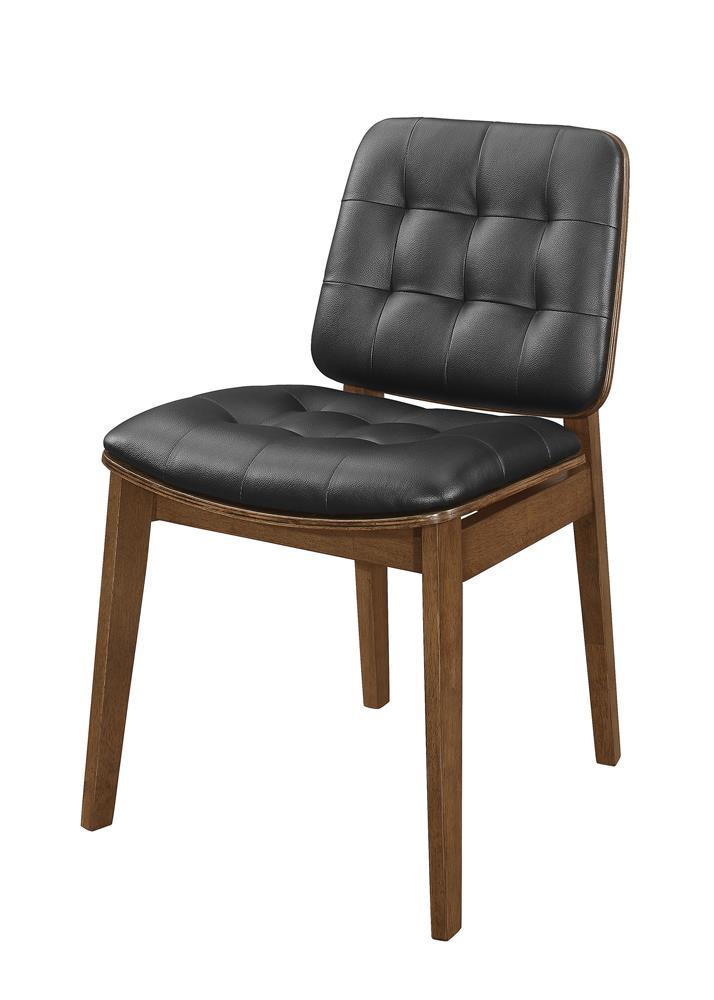 Redbridge Tufted Back Side Chairs Natural Walnut and Black (Set of 2) - Luxury Home Furniture (MI)