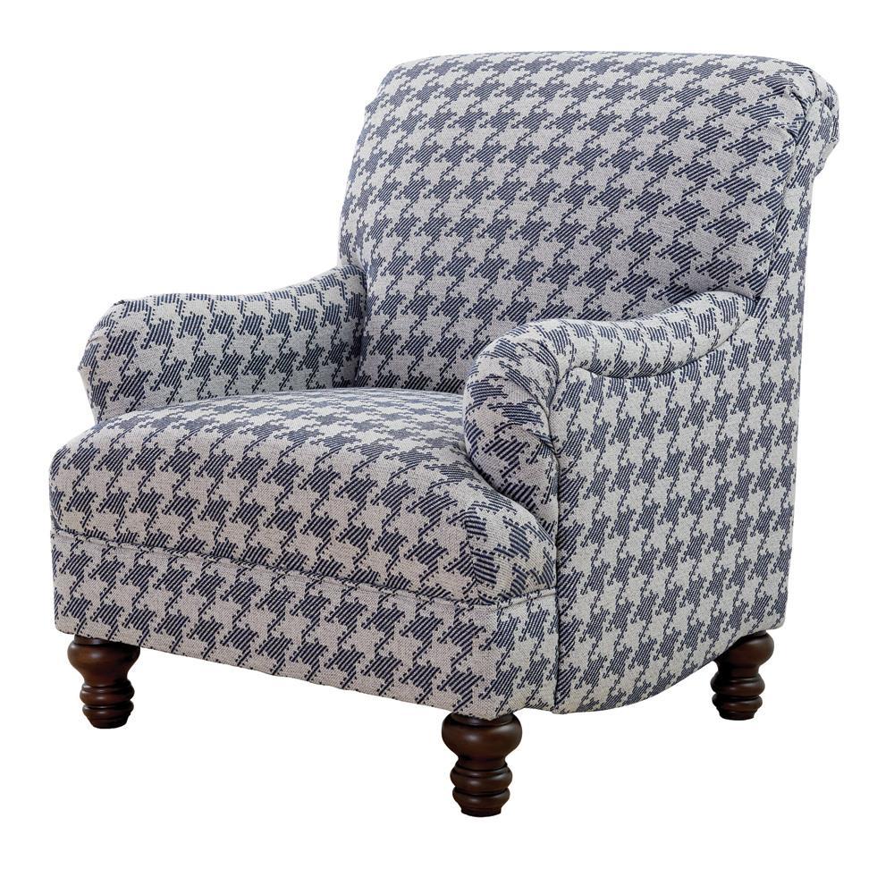 Glenn Recessed Arms Accent Chair Blue - Luxury Home Furniture (MI)