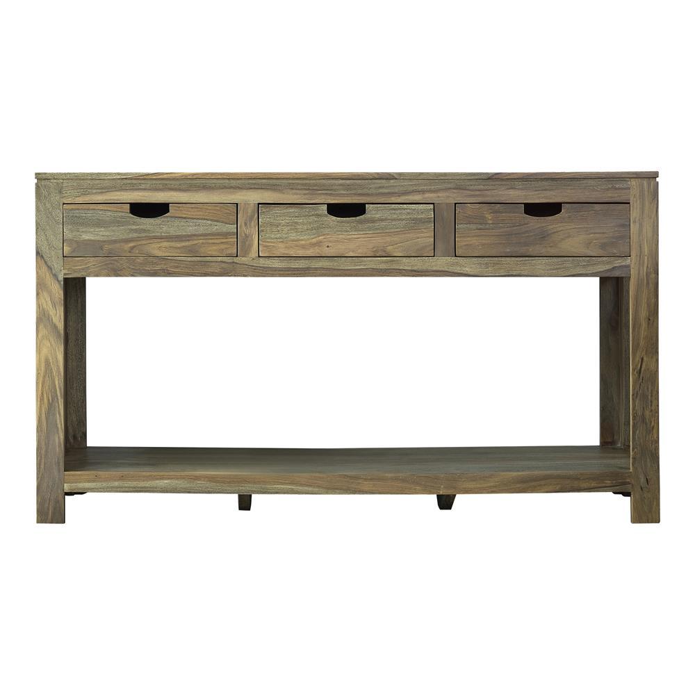 Esther 3-drawer Storage Console Table Natural Sheesham - Luxury Home Furniture (MI)