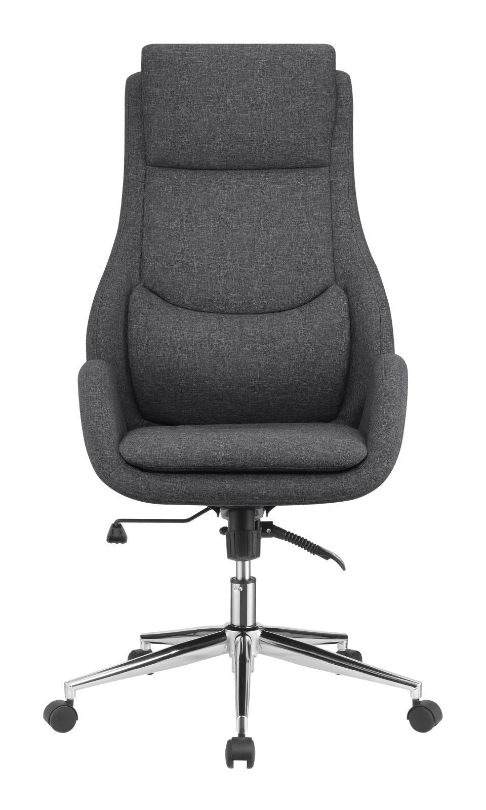 Cruz Upholstered Office Chair with Padded Seat Grey and Chrome - Luxury Home Furniture (MI)