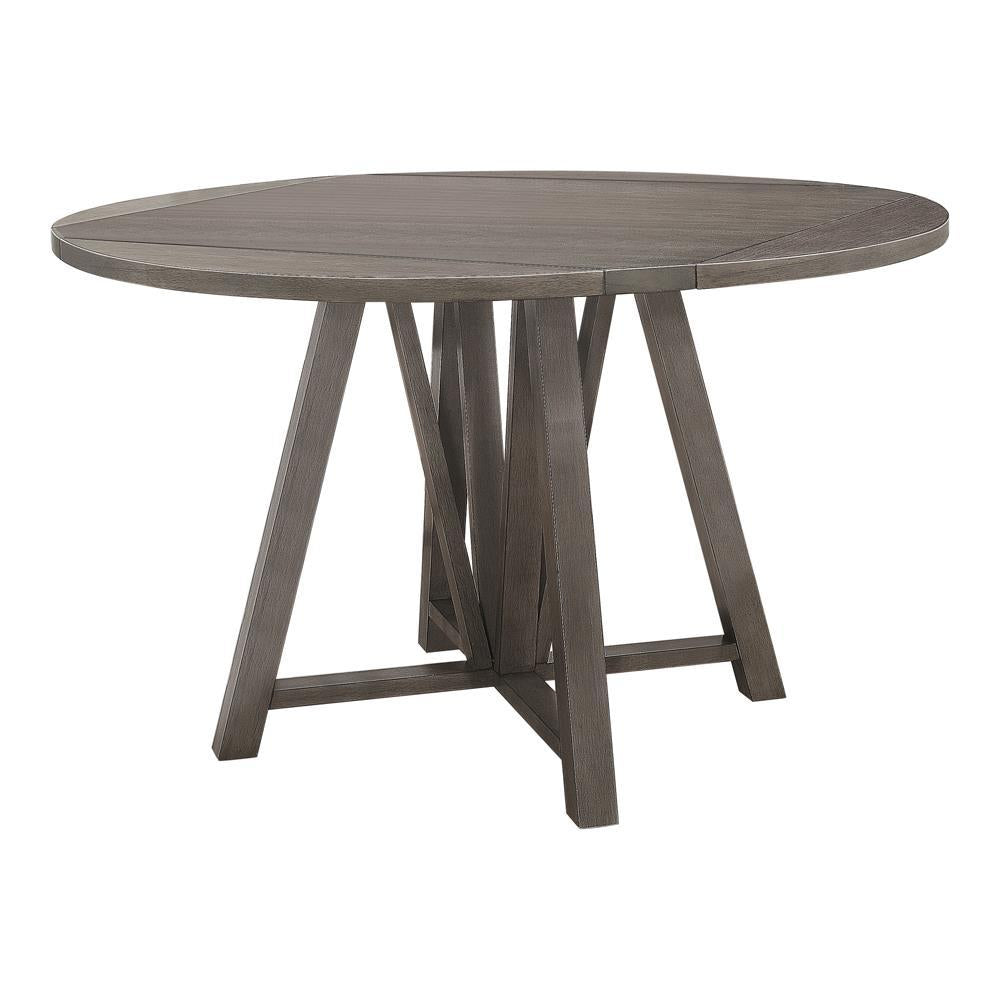 Athens Round Counter Height Table with Drop Leaf Barn Grey - Luxury Home Furniture (MI)