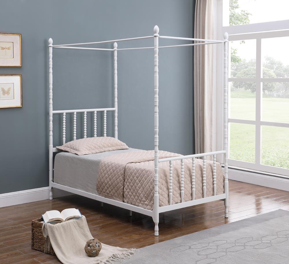 Betony Twin Canopy Bed White - Luxury Home Furniture (MI)