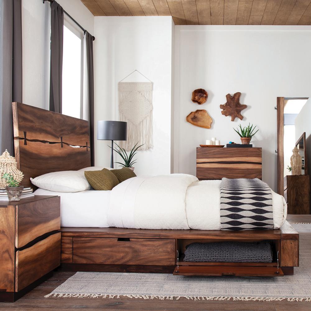 Winslow California King, E.King & Queen Bed Smokey Walnut and Coffee Bean - Luxury Home Furniture (MI)