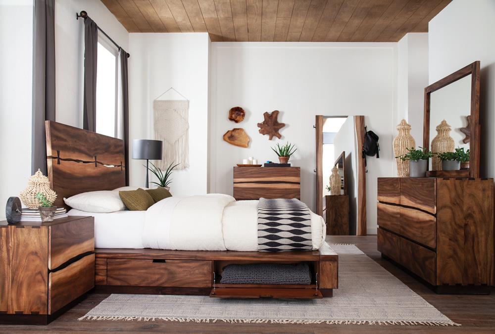 Winslow California King, E.King & Queen Bed Smokey Walnut and Coffee Bean - Luxury Home Furniture (MI)