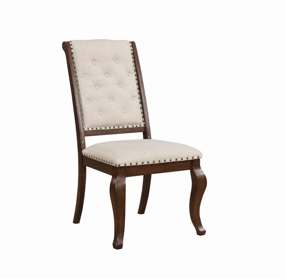 Brockway Tufted Dining Chairs Cream and Antique Java (Set of 2) - Luxury Home Furniture (MI)