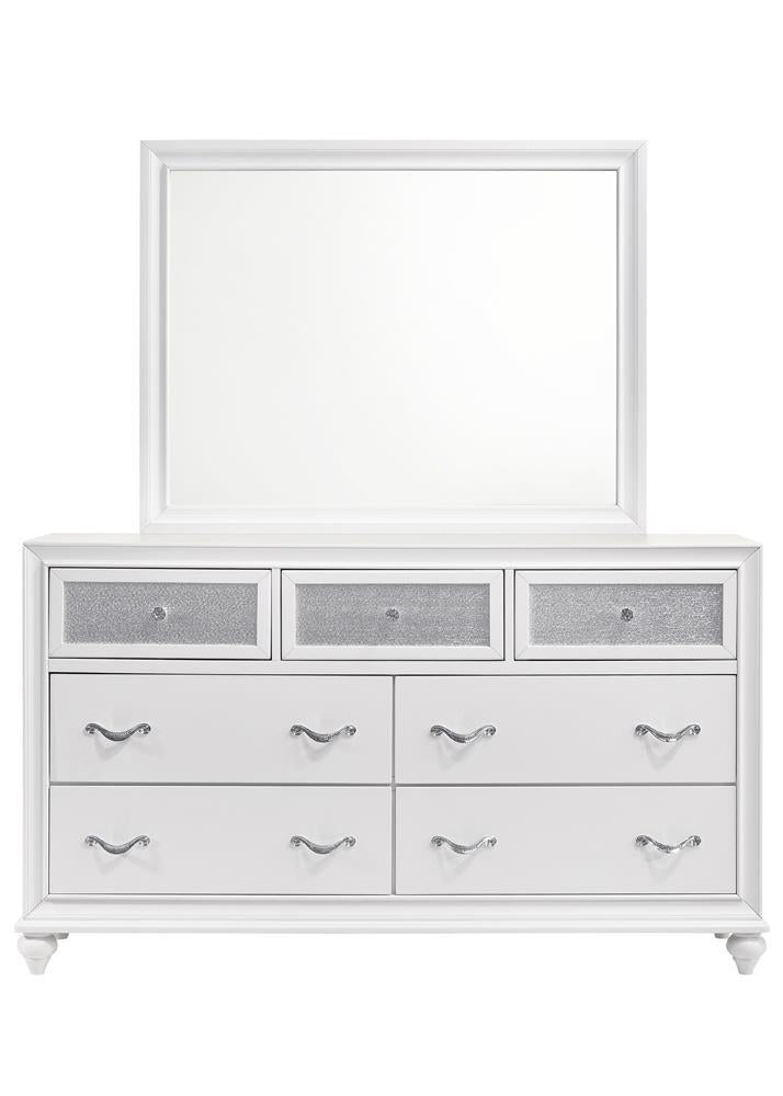 Barzini Rectangle Dresser Mirror White - Luxury Home Furniture (MI)