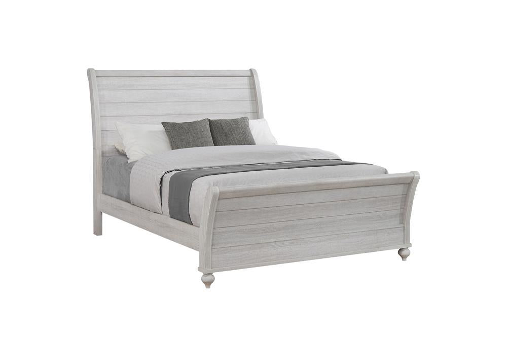 Stillwood California King Sleigh Panel Bed Vintage Linen - Luxury Home Furniture (MI)