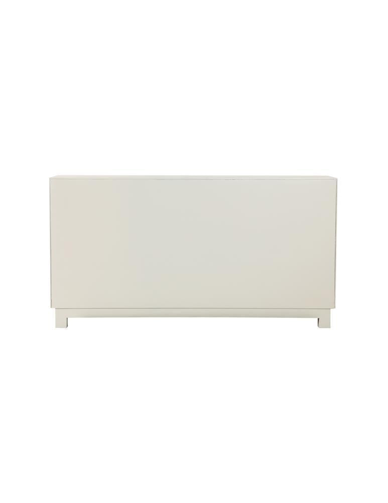 Voula Rectangular 4-door Accent Cabinet White and Gold - Luxury Home Furniture (MI)