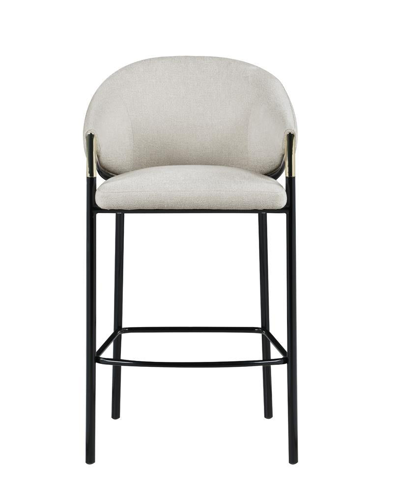 Chadwick Sloped Arm Bar Stools Beige and Glossy Black (Set of 2) - Luxury Home Furniture (MI)