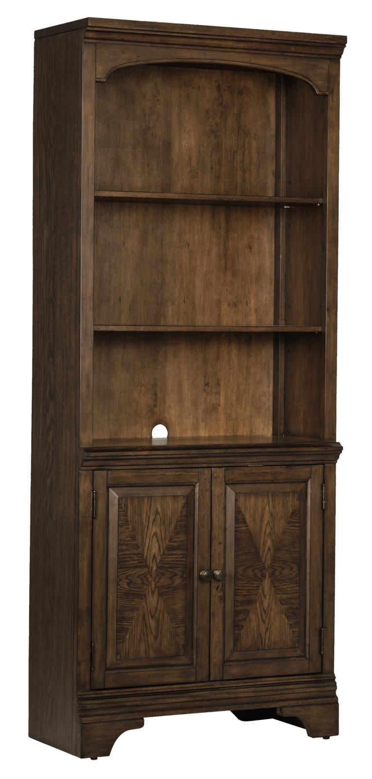 Hartshill Bookcase with Cabinet Burnished Oak - Luxury Home Furniture (MI)