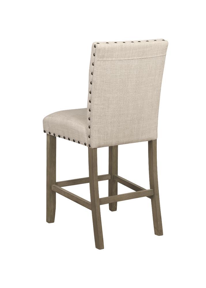 Ralland Upholstered Counter Height Stools with Nailhead Trim Beige (Set of 2) - Luxury Home Furniture (MI)