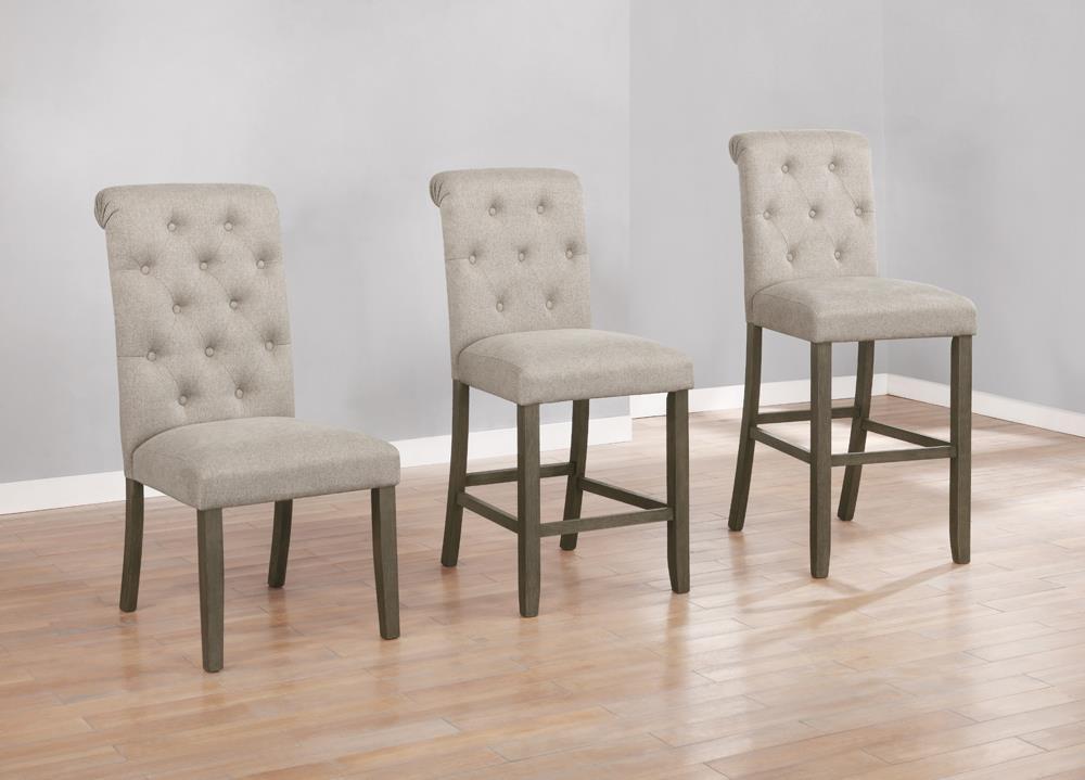 Balboa Tufted Back Bar Stools Beige and Rustic Brown (Set of 2) - Luxury Home Furniture (MI)