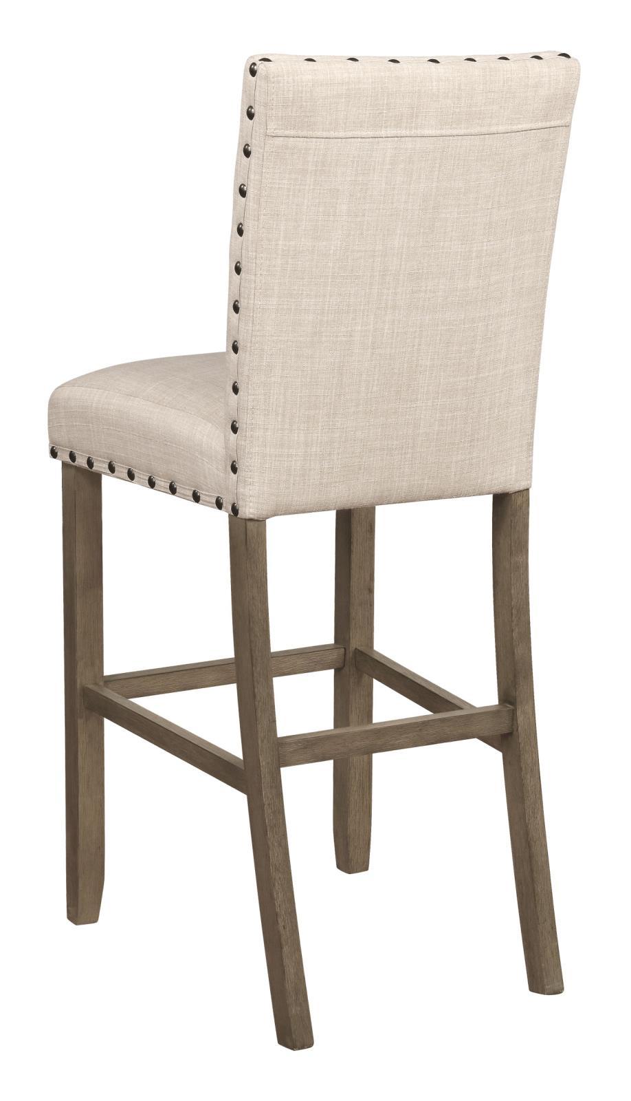 Ralland Upholstered Bar Stools with Nailhead Trim Beige (Set of 2) - Luxury Home Furniture (MI)