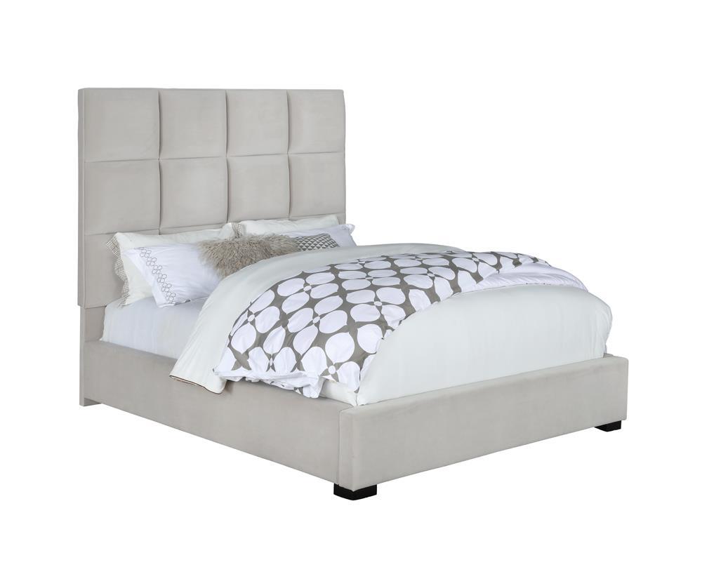 Panes Queen Tufted Upholstered Panel Bed Beige - Luxury Home Furniture (MI)