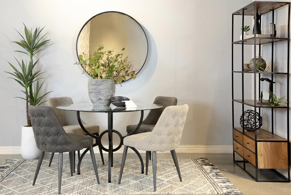 Cosmo Upholstered Curved Back Side Chairs (Set of 2) - Luxury Home Furniture (MI)