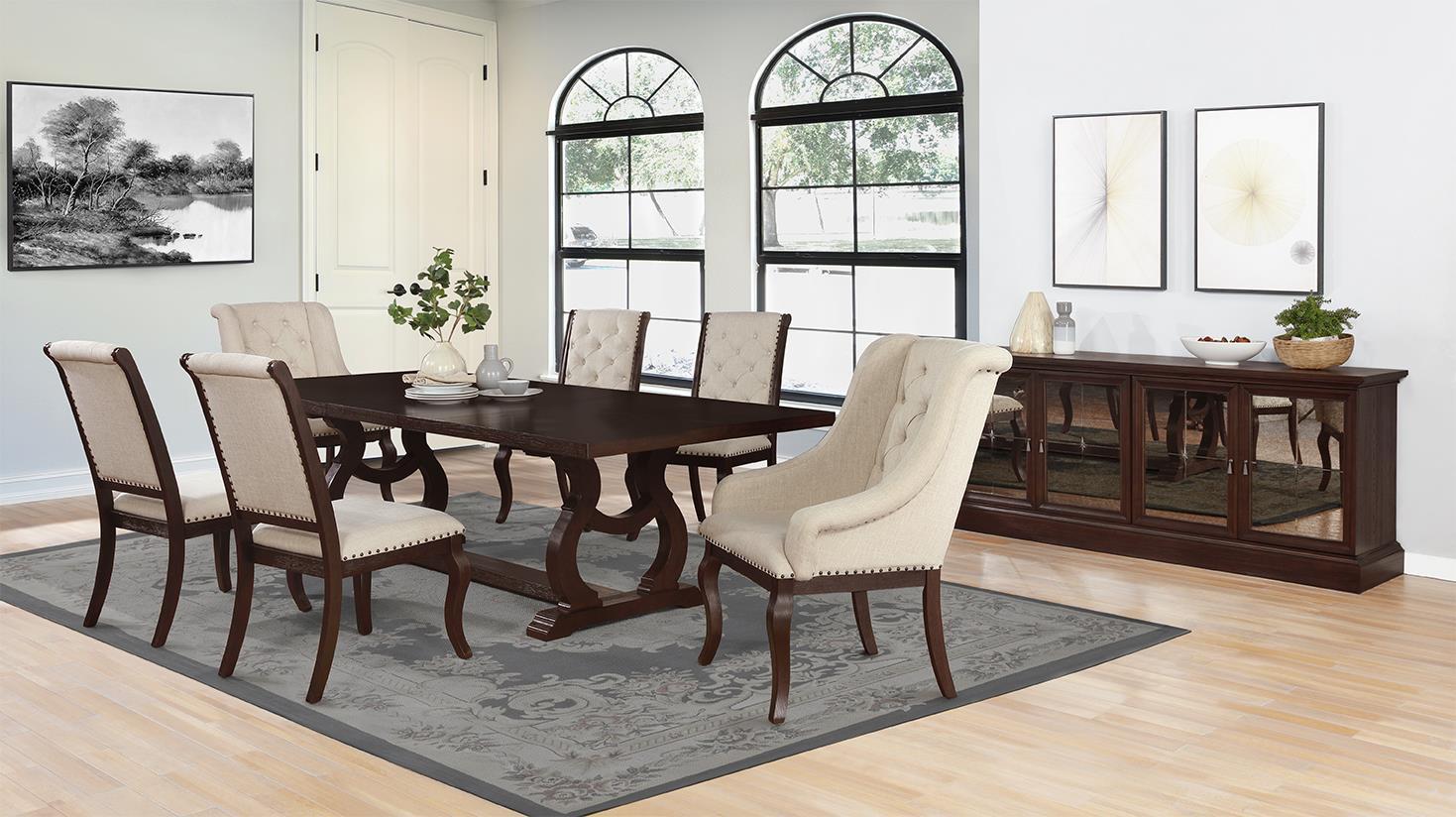 Brockway Trestle Dining Table Antique Java - Luxury Home Furniture (MI)