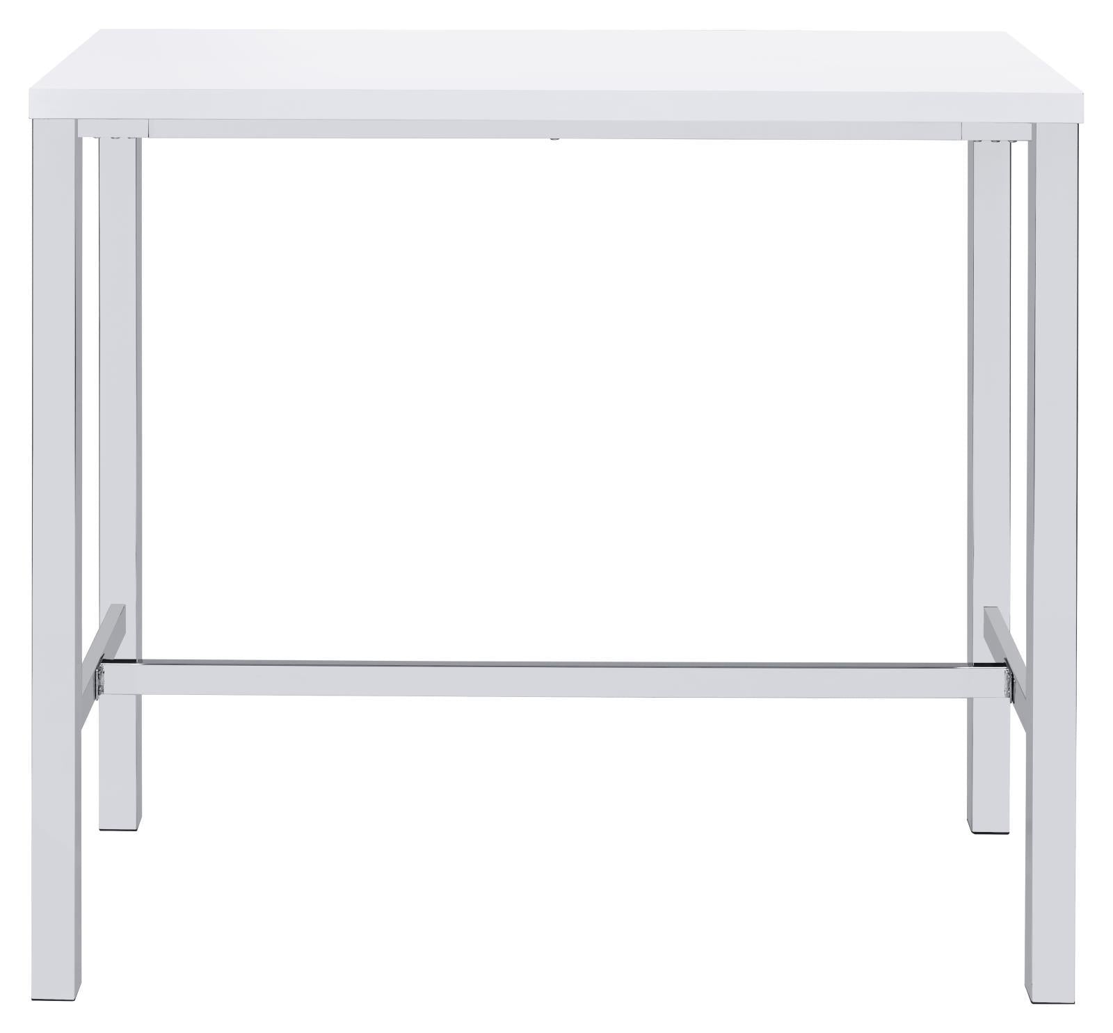 Natividad 5-piece Bar Set White High Gloss and Chrome - Luxury Home Furniture (MI)