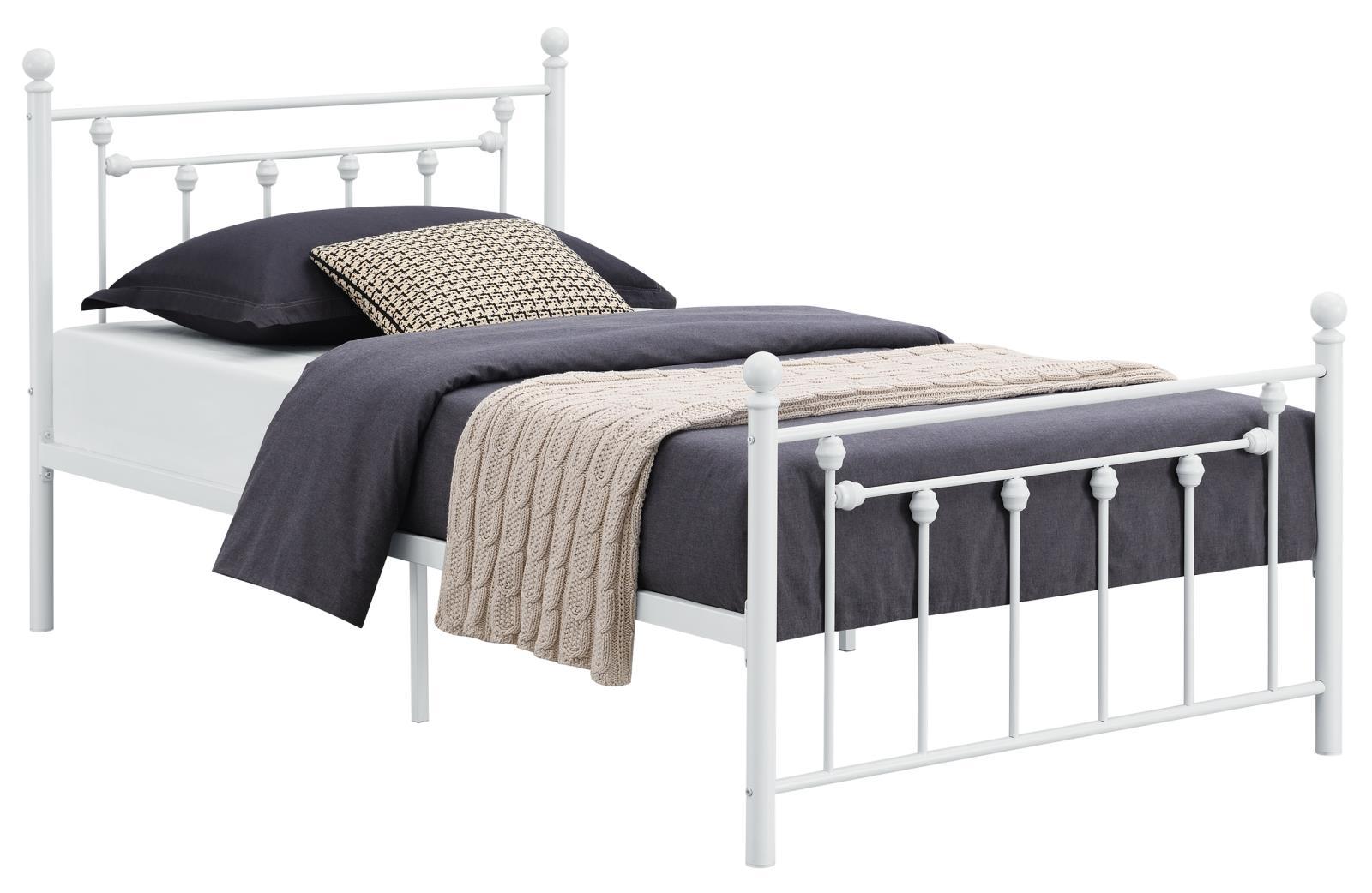 Canon Full Metal Slatted Headboard Platform Bed - White - Luxury Home Furniture (MI)
