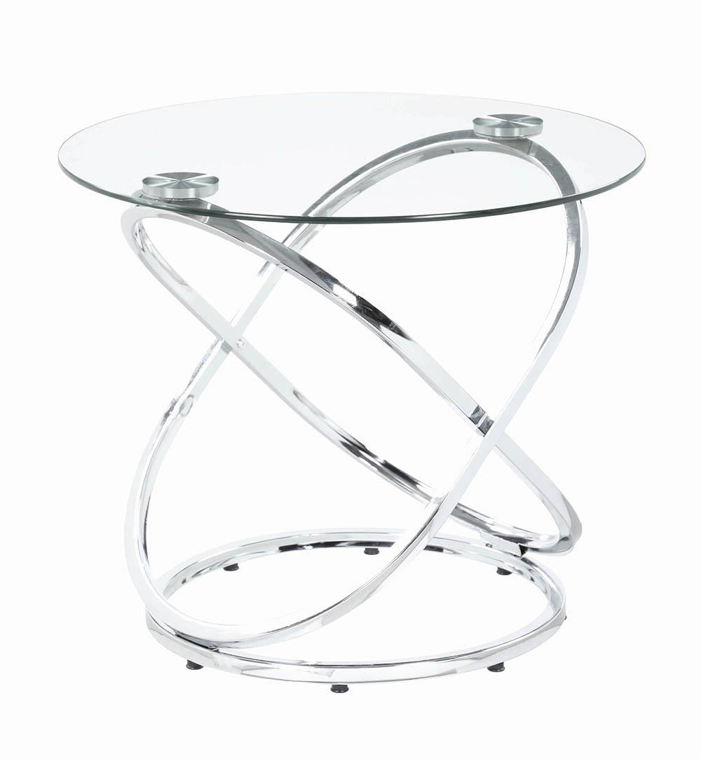 Warren 3-piece Occasional Set Chrome and Clear - Luxury Home Furniture (MI)