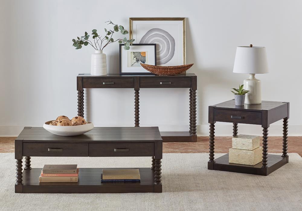 Meredith 2-drawer Sofa Table Coffee Bean - Luxury Home Furniture (MI)