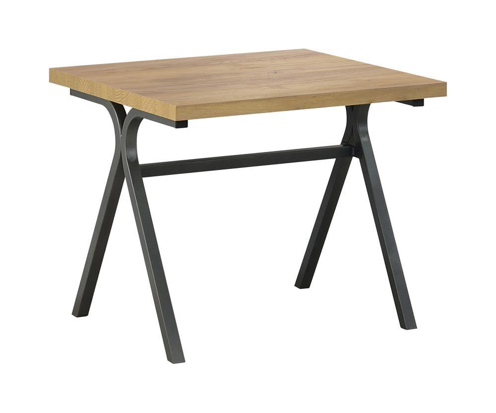 Colmar 3-piece Trestle Occasional Table Set Golden Oak and Gunmetal - Luxury Home Furniture (MI)
