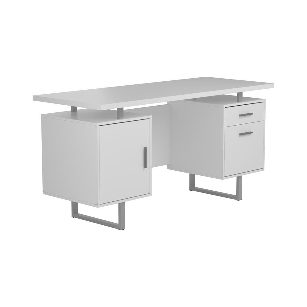 Lawtey Floating Top Office Desk Weathered Grey - Luxury Home Furniture (MI)