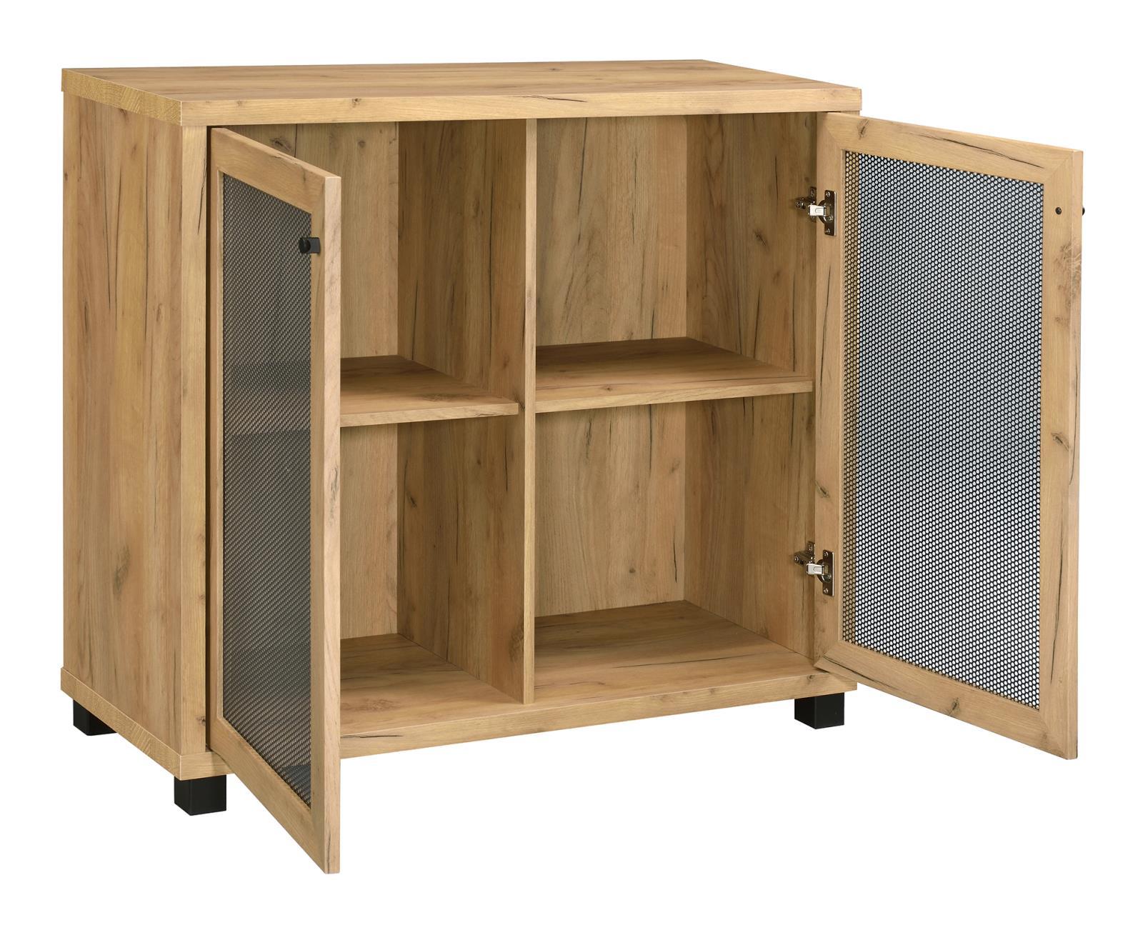 Mchale Accent Cabinet with Two Mesh Doors Golden Oak - Luxury Home Furniture (MI)