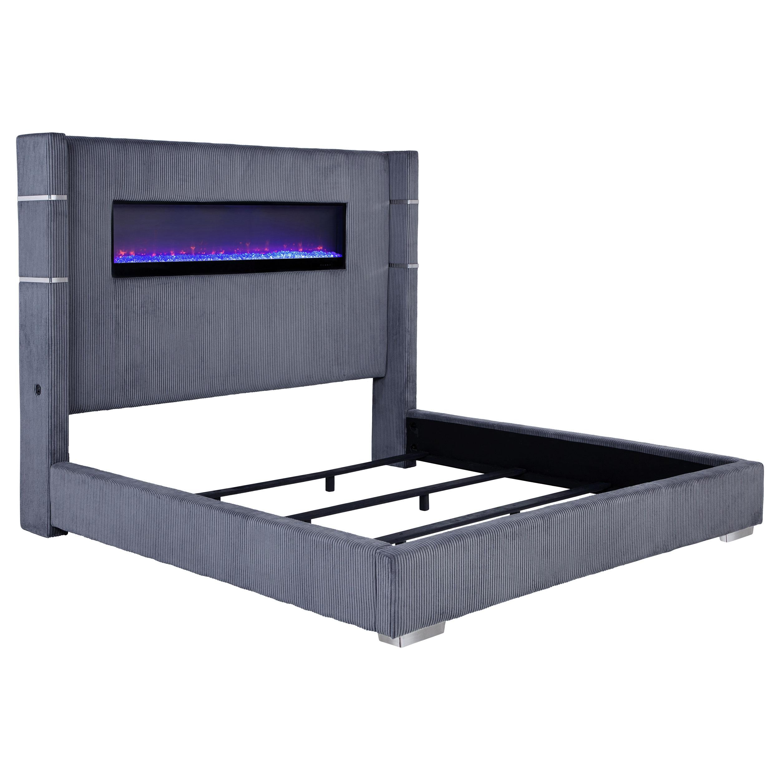 Tisdall California King, E.King & Queen Bed Grey, Black & Queen - Luxury Home Furniture (MI)