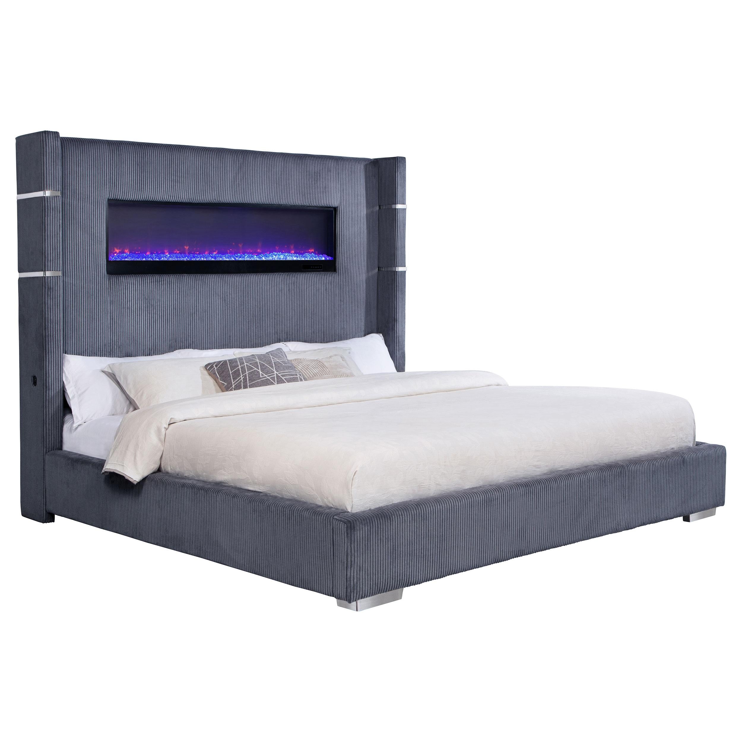 Tisdall California King, E.King & Queen Bed Grey, Black & Queen - Luxury Home Furniture (MI)