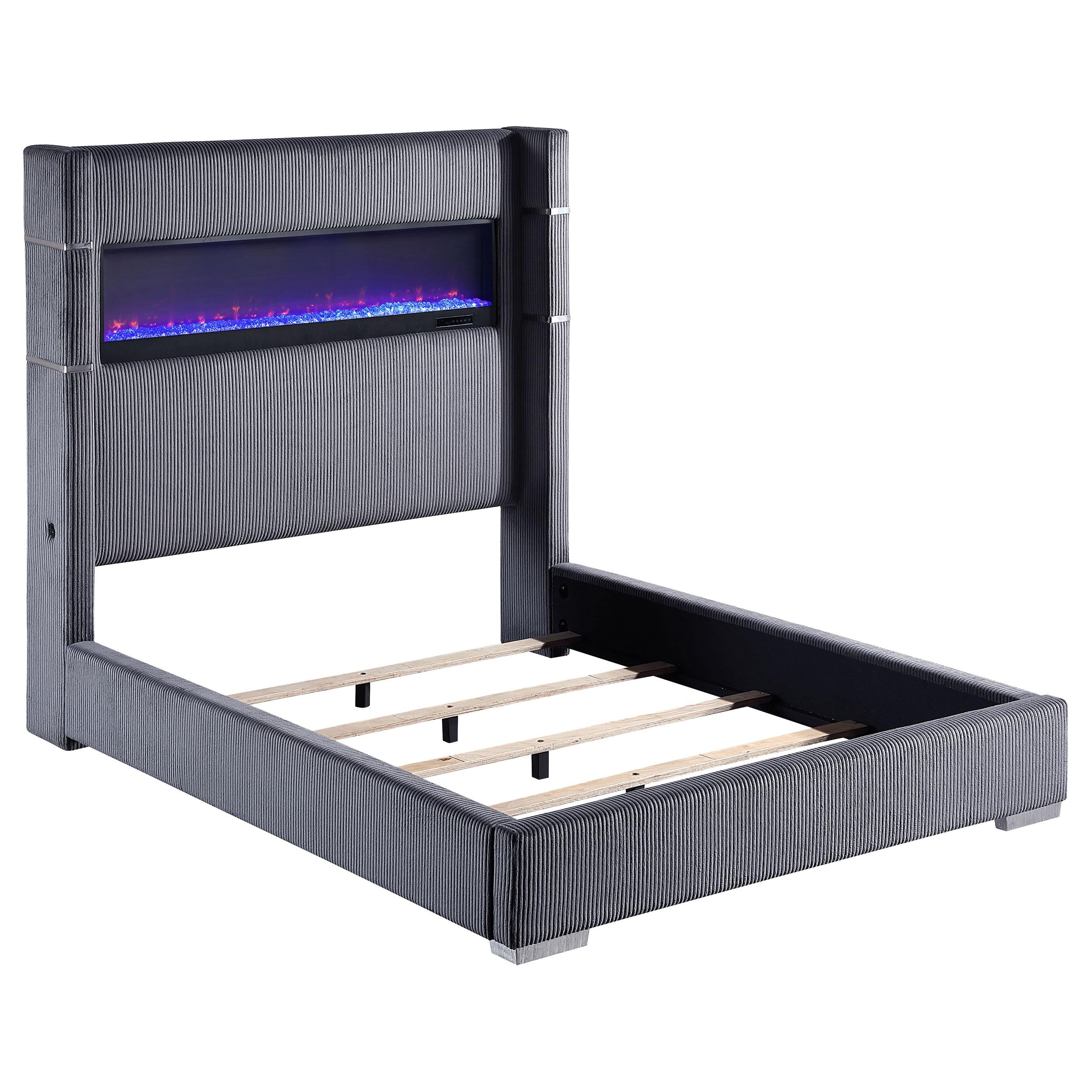 Tisdall California King, E.King & Queen Bed Grey, Black & Queen