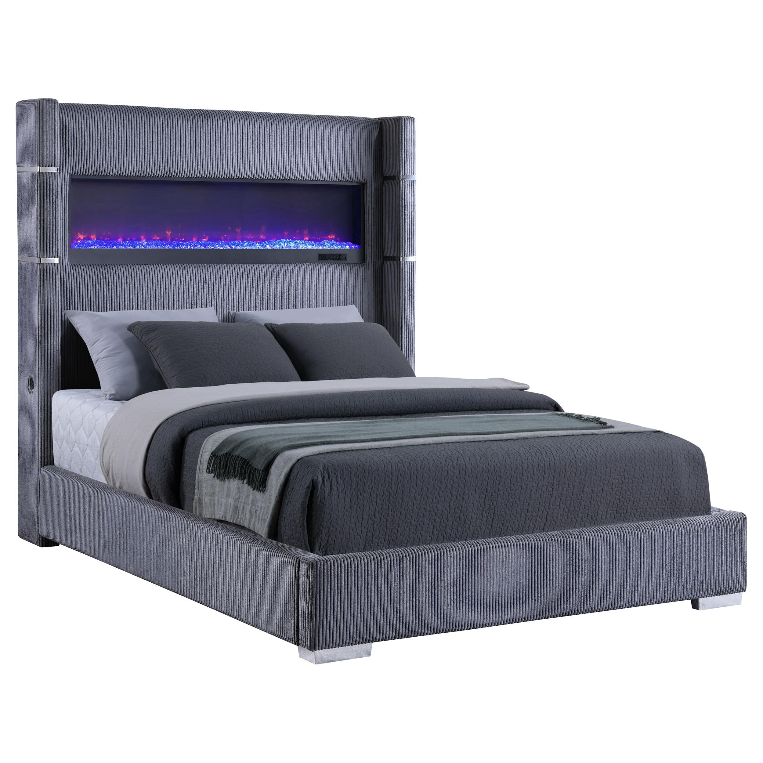 Tisdall California King, E.King & Queen Bed Grey, Black & Queen - Luxury Home Furniture (MI)