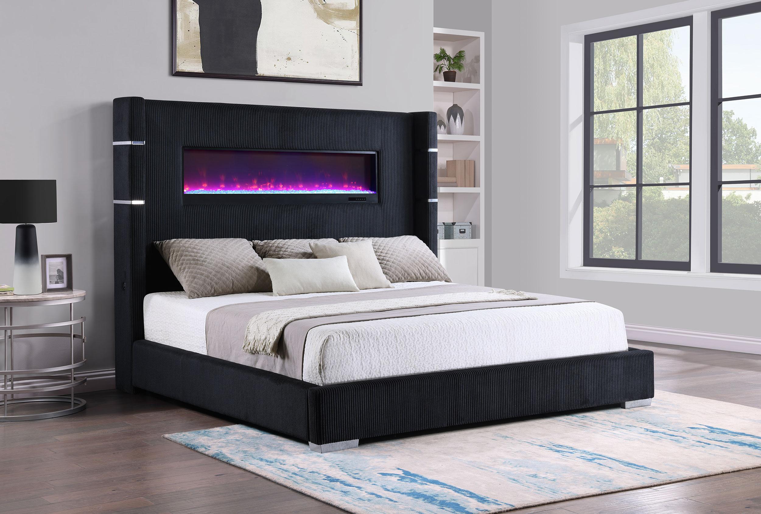 Tisdall California King, E.King & Queen Bed Grey, Black & Queen - Luxury Home Furniture (MI)