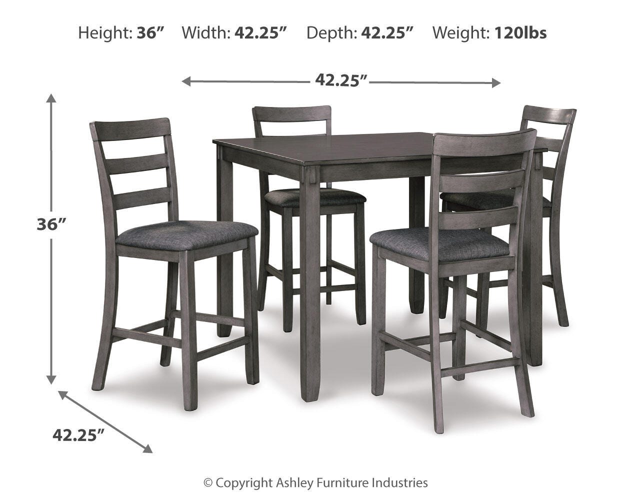 Bridson Counter Height Dining Table and Bar Stools (Set of 5) - Luxury Home Furniture (MI)