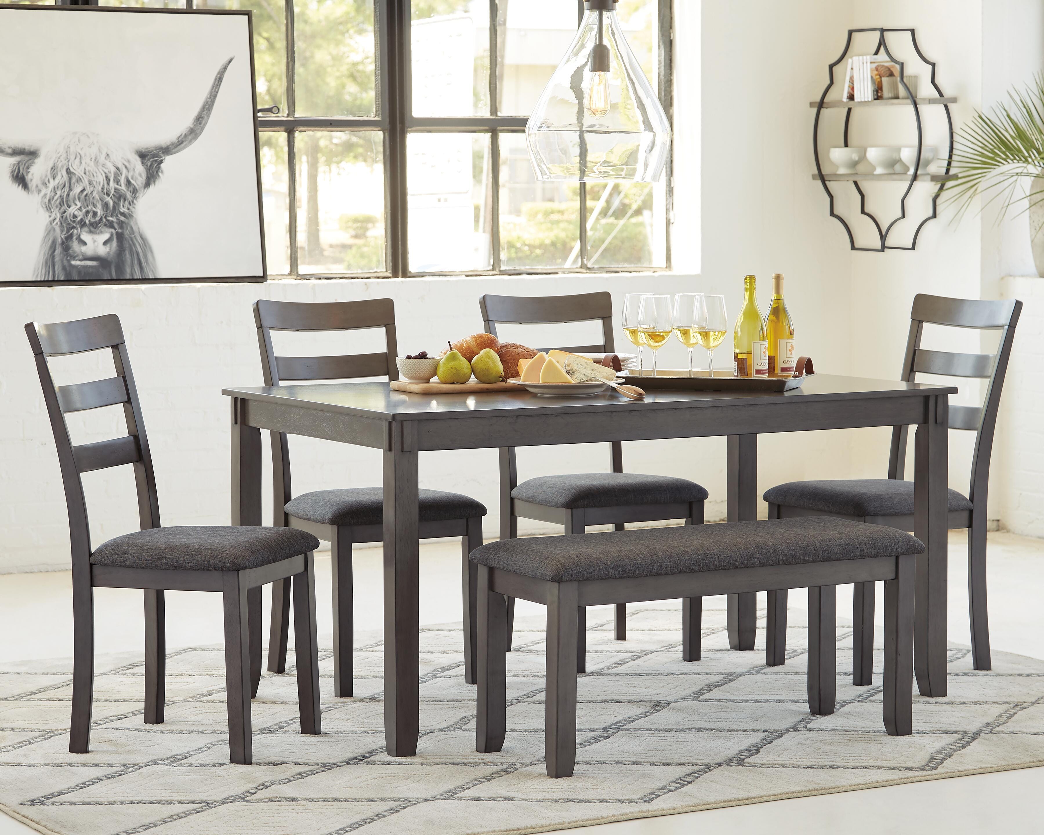 Bridson Dining Table and Chairs with Bench (Set of 6) - Luxury Home Furniture (MI)