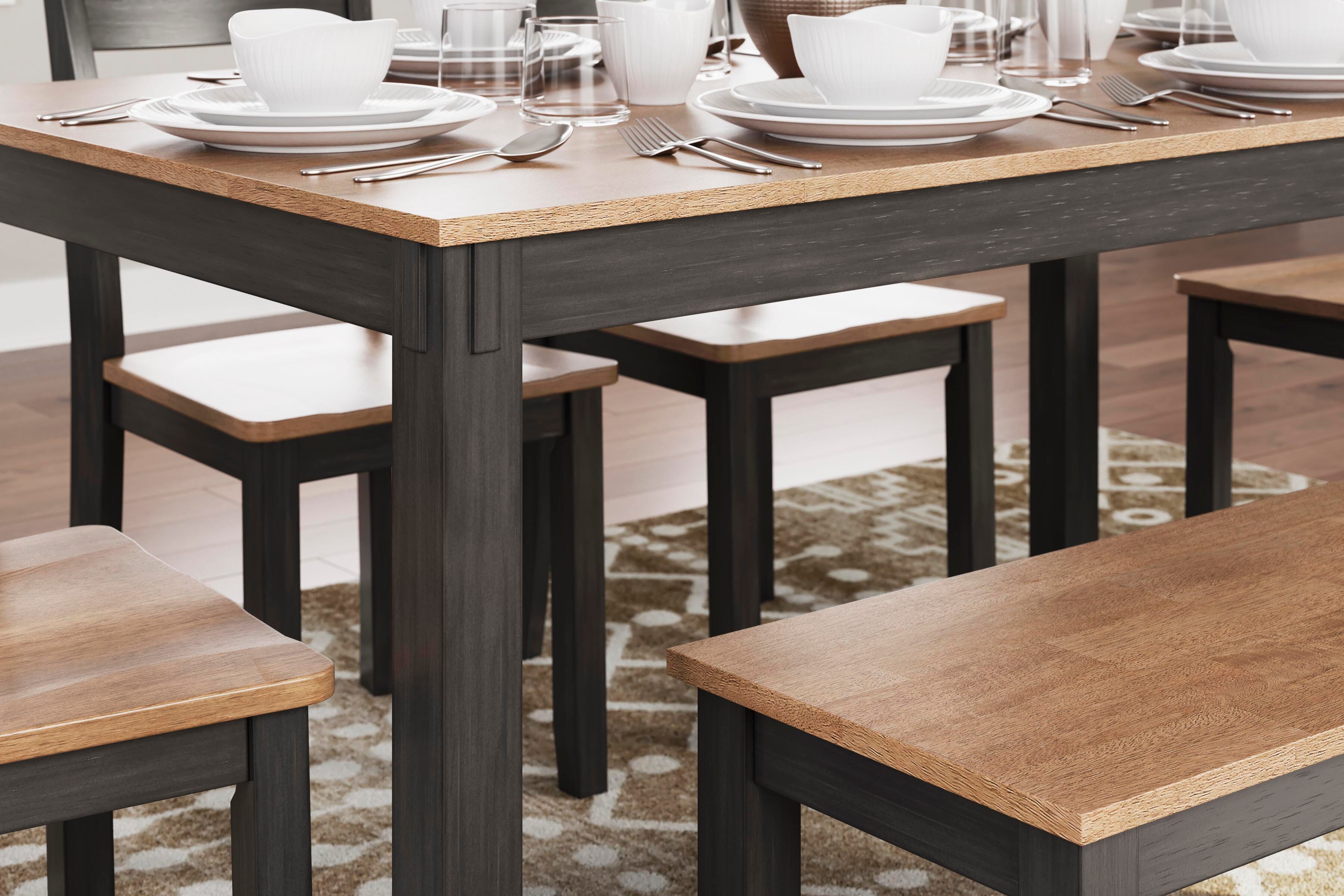 Gesthaven Dining Table with 4 Chairs and Bench (Set of 6) - Luxury Home Furniture (MI)