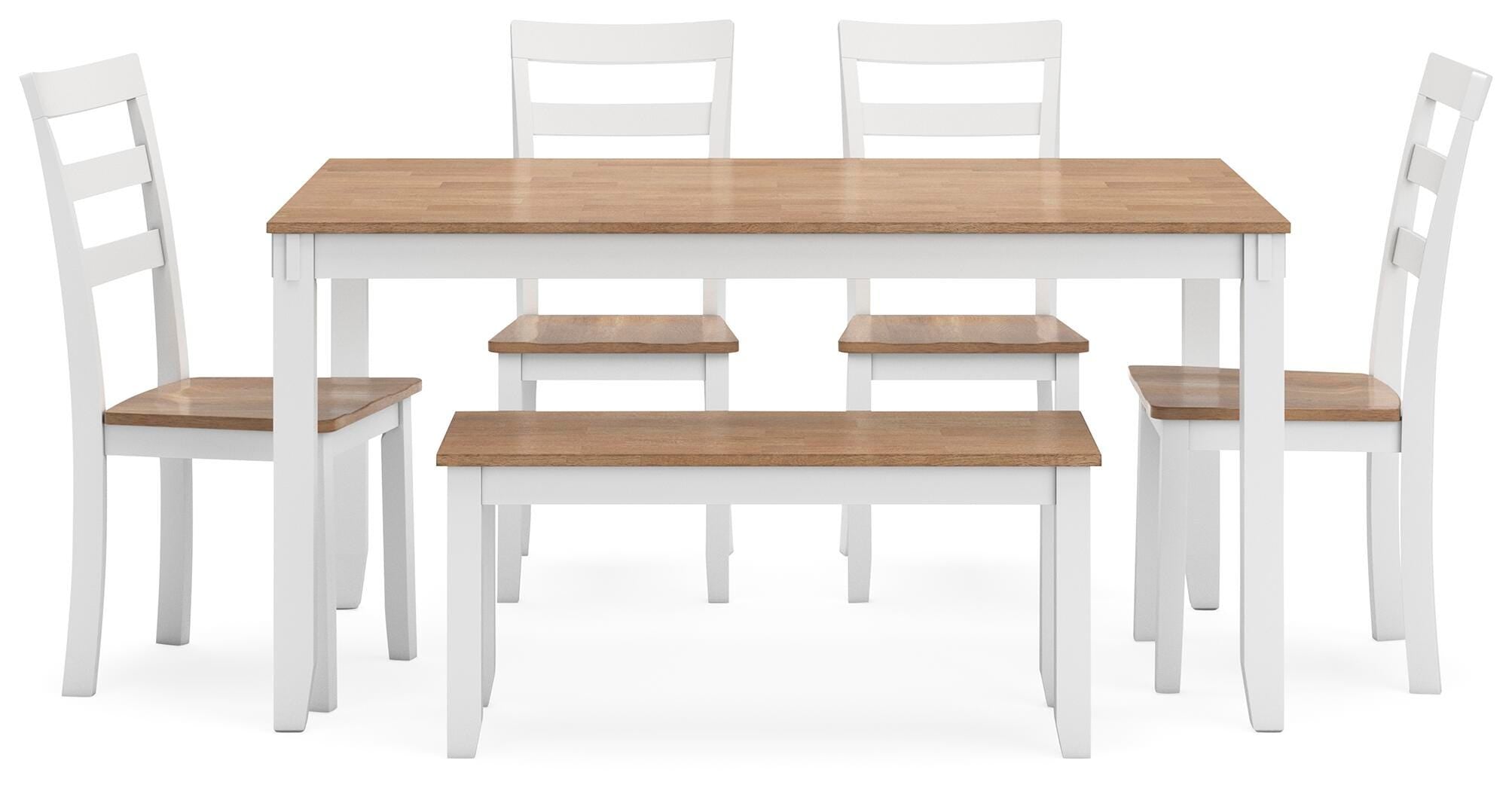 Gesthaven Dining Table with 4 Chairs and Bench (Set of 6) - Luxury Home Furniture (MI)