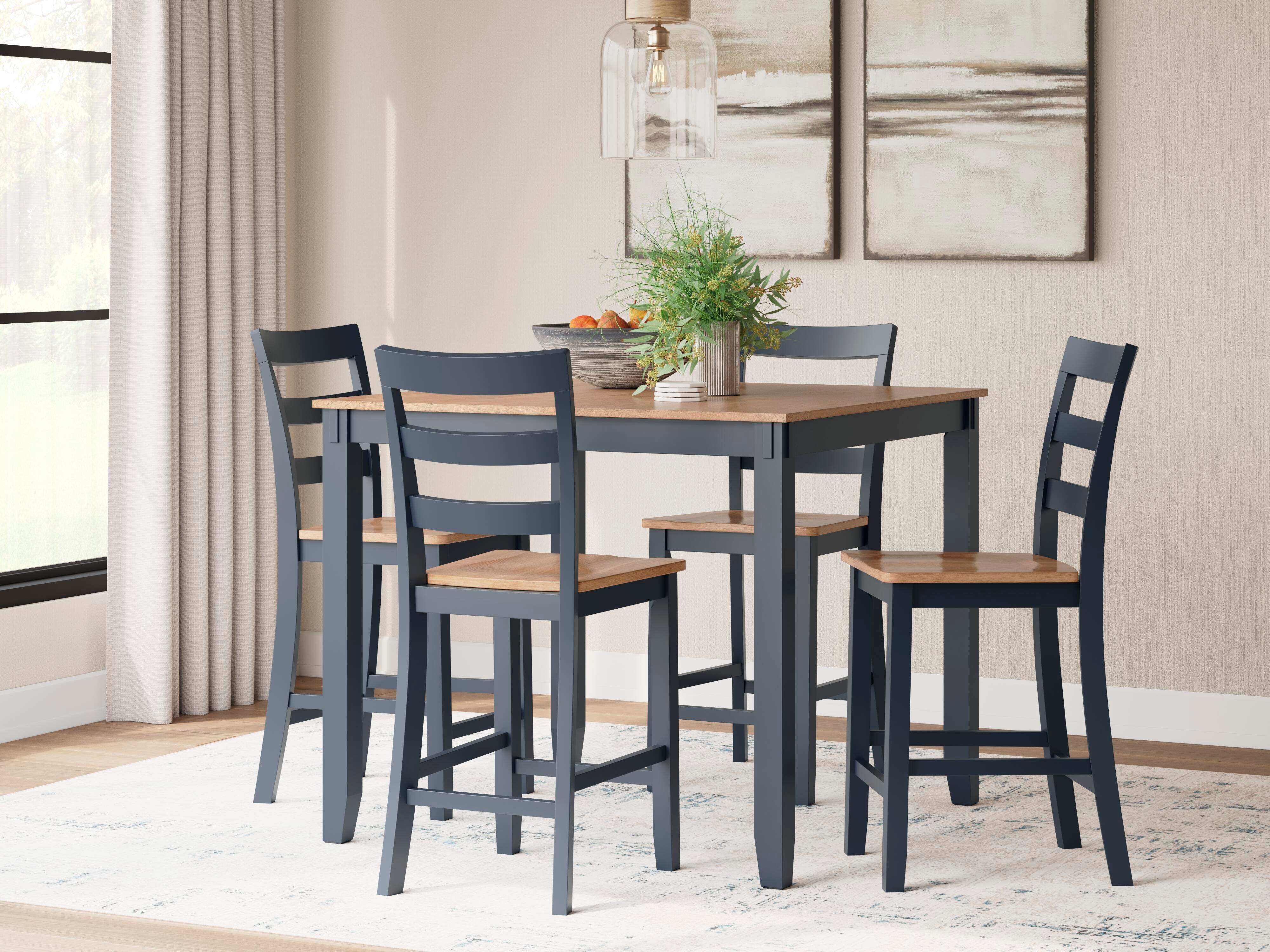 Gesthaven Counter Height Dining Table and 4 Barstools (Set of 5) - Luxury Home Furniture (MI)