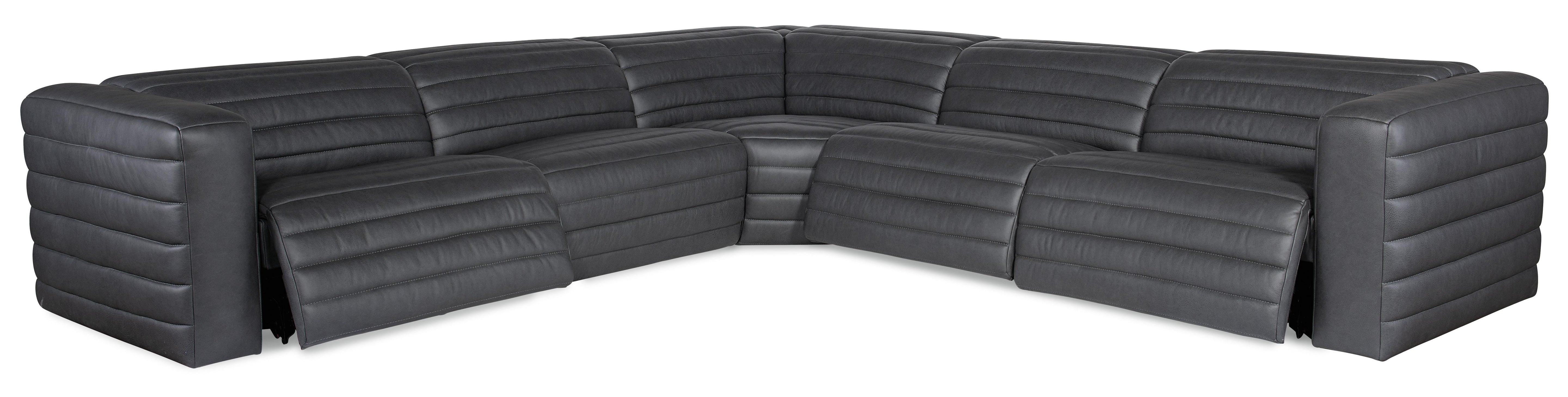 Chatelain 5-Piece Power Headrest Sectional with 2 Power Recliners - SS454-G5PS-097