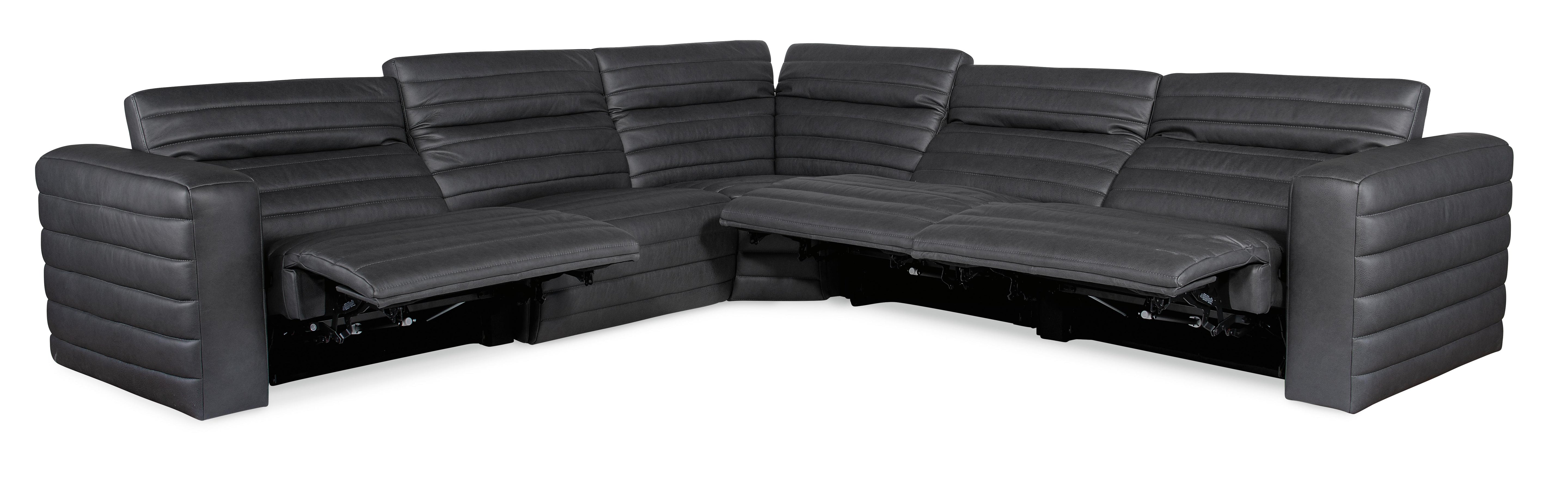 Chatelain 5-Piece Power Headrest Sectional with 2 Power Recliners - SS454-G5PS-097