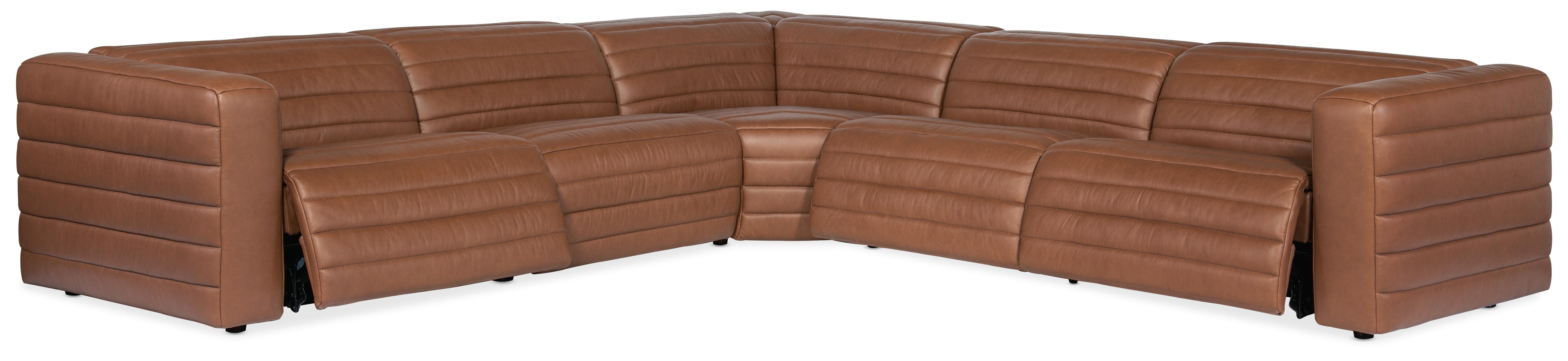 Chatelain 5-Piece Power Headrest Sectional with 2 Power Recliners - SS454-G5PS-088