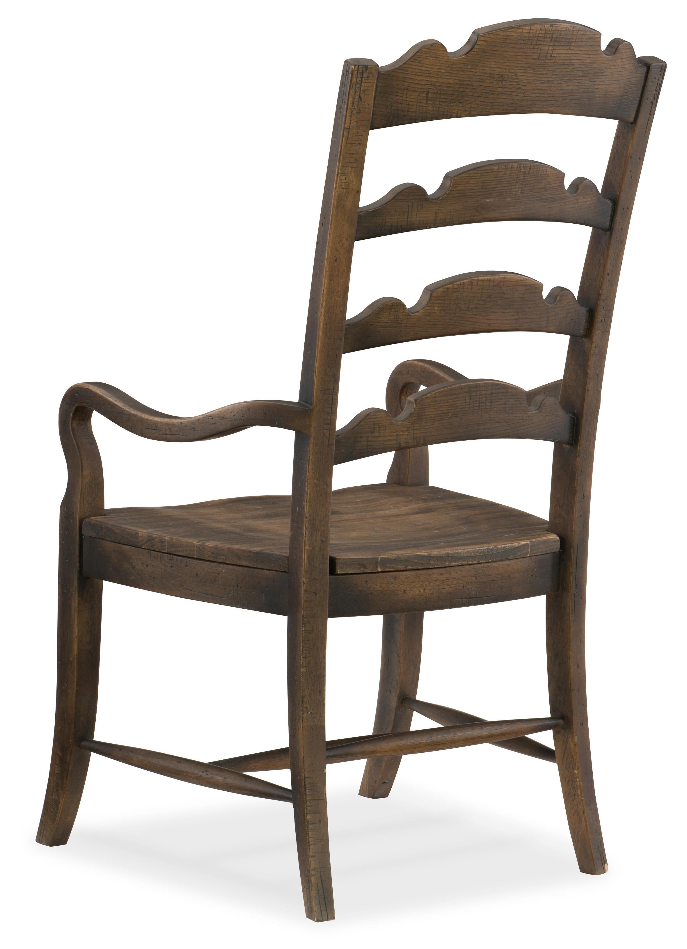 Hill Country Twin Sisters Ladderback Arm Chair - 2 per carton/price ea - 5960-75300-BRN - Luxury Home Furniture (MI)