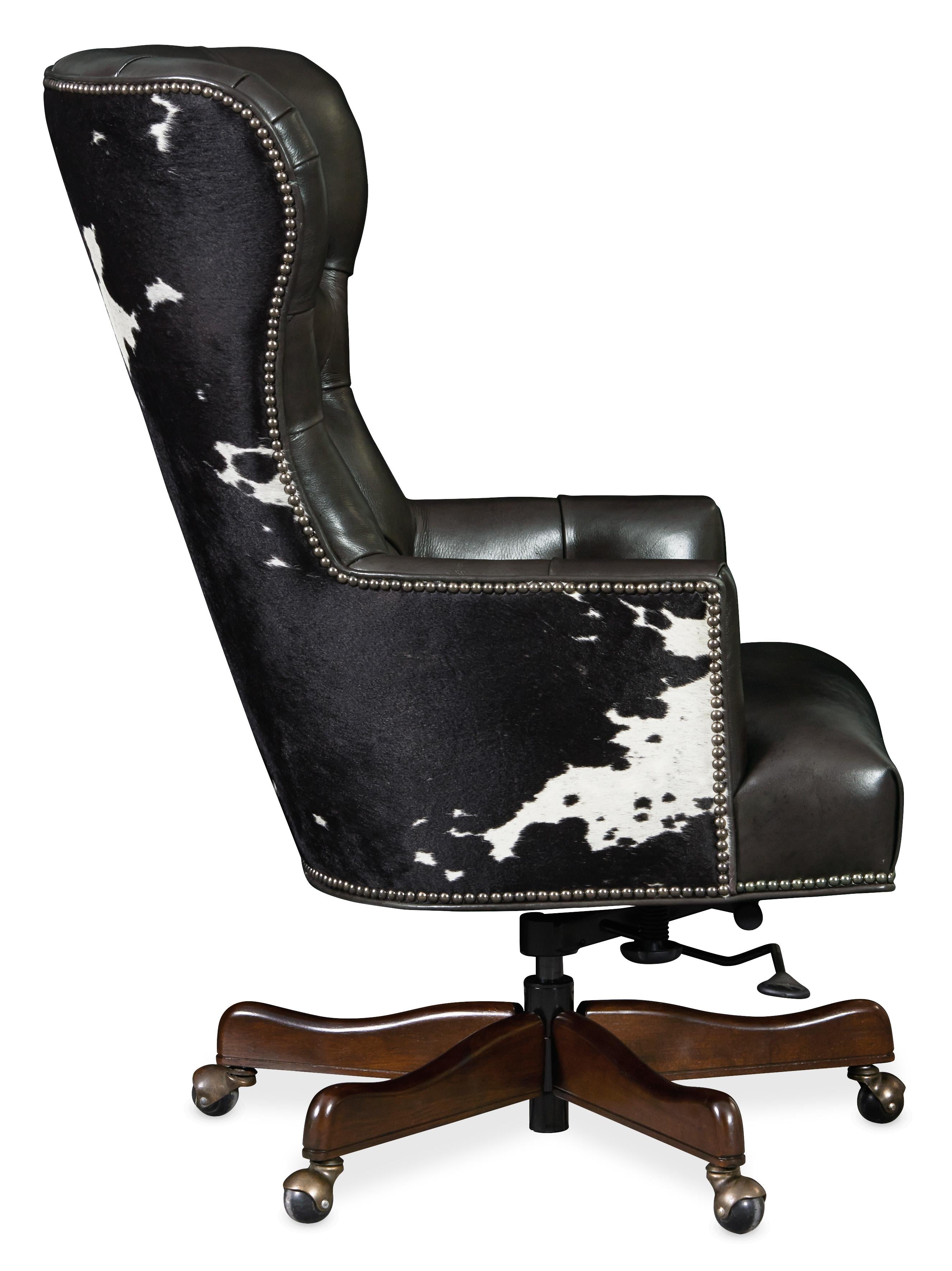 Katherine Executive Swivel Tilt Chair w/ Black & White HOH - Luxury Home Furniture (MI)