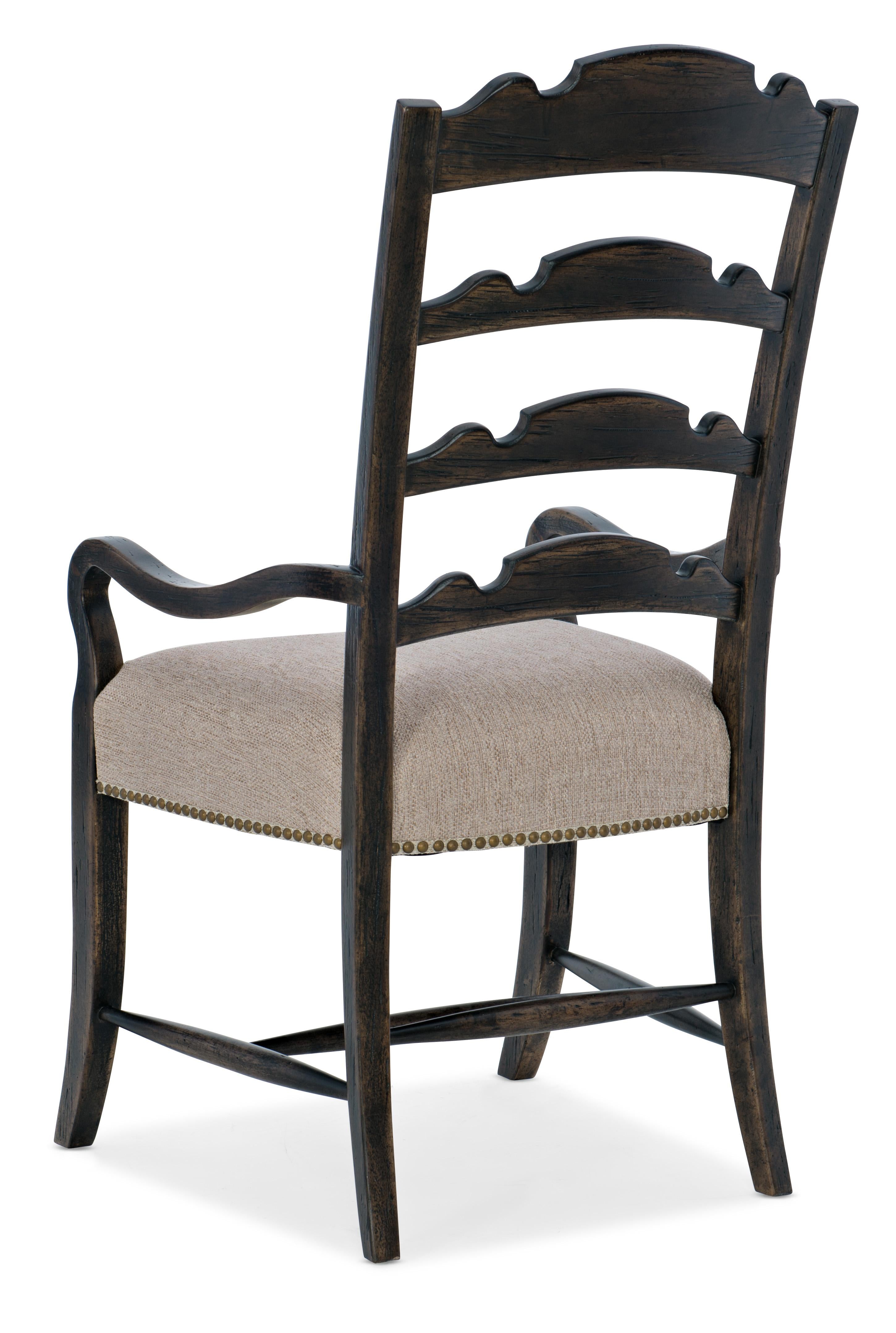 La Grange Twin Sisters Ladderback Arm Chair - 2 per carton/price ea - Luxury Home Furniture (MI)