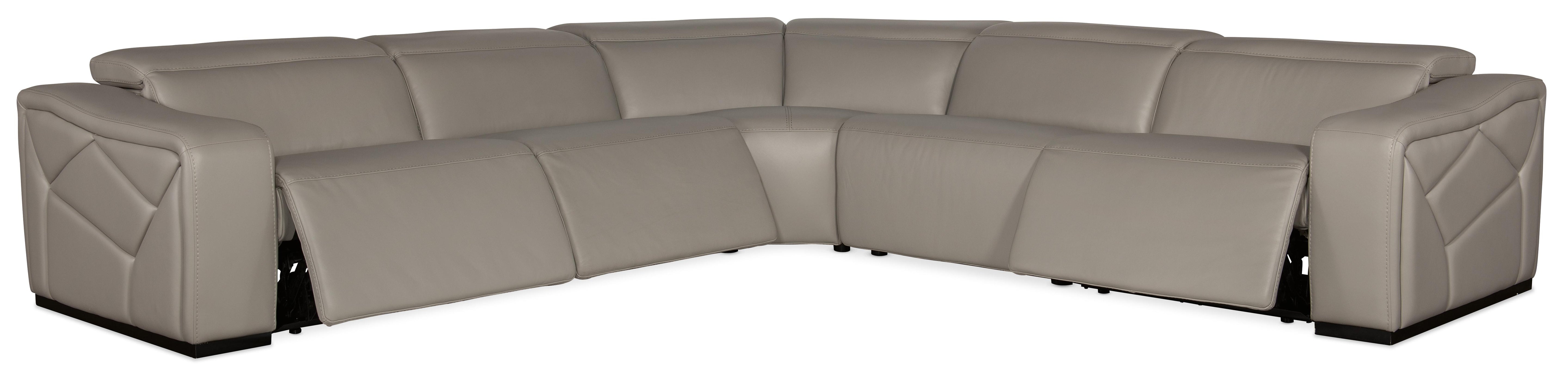Opal 5 Piece Sectional with 2 Power Recliners & Power Headrest - Luxury Home Furniture (MI)