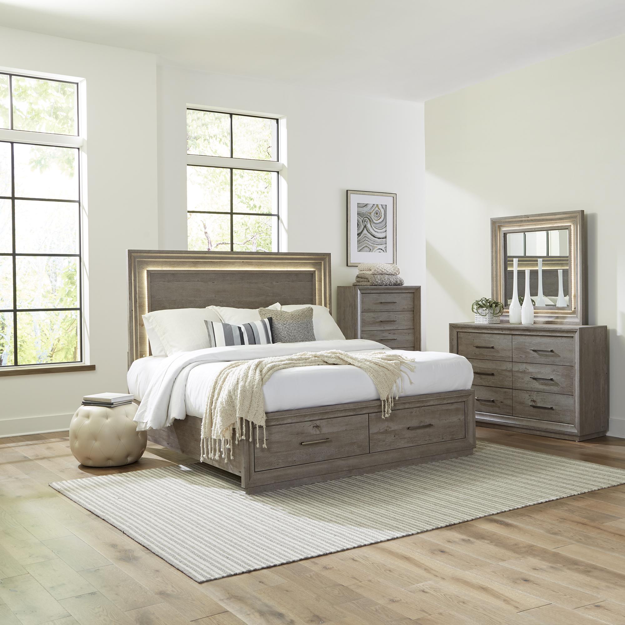 Horizons King Storage Bed, Dresser & Mirror, Chest image