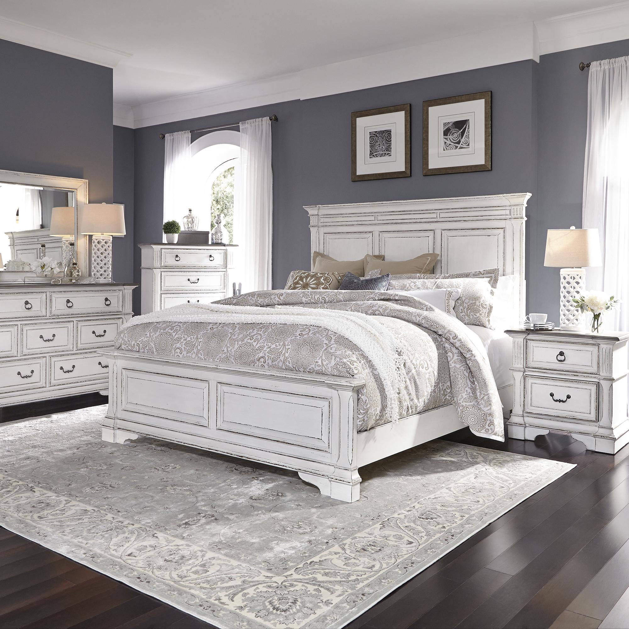 Abbey Park Queen Panel Bed, Dresser & Mirror, Chest, Nightstand image