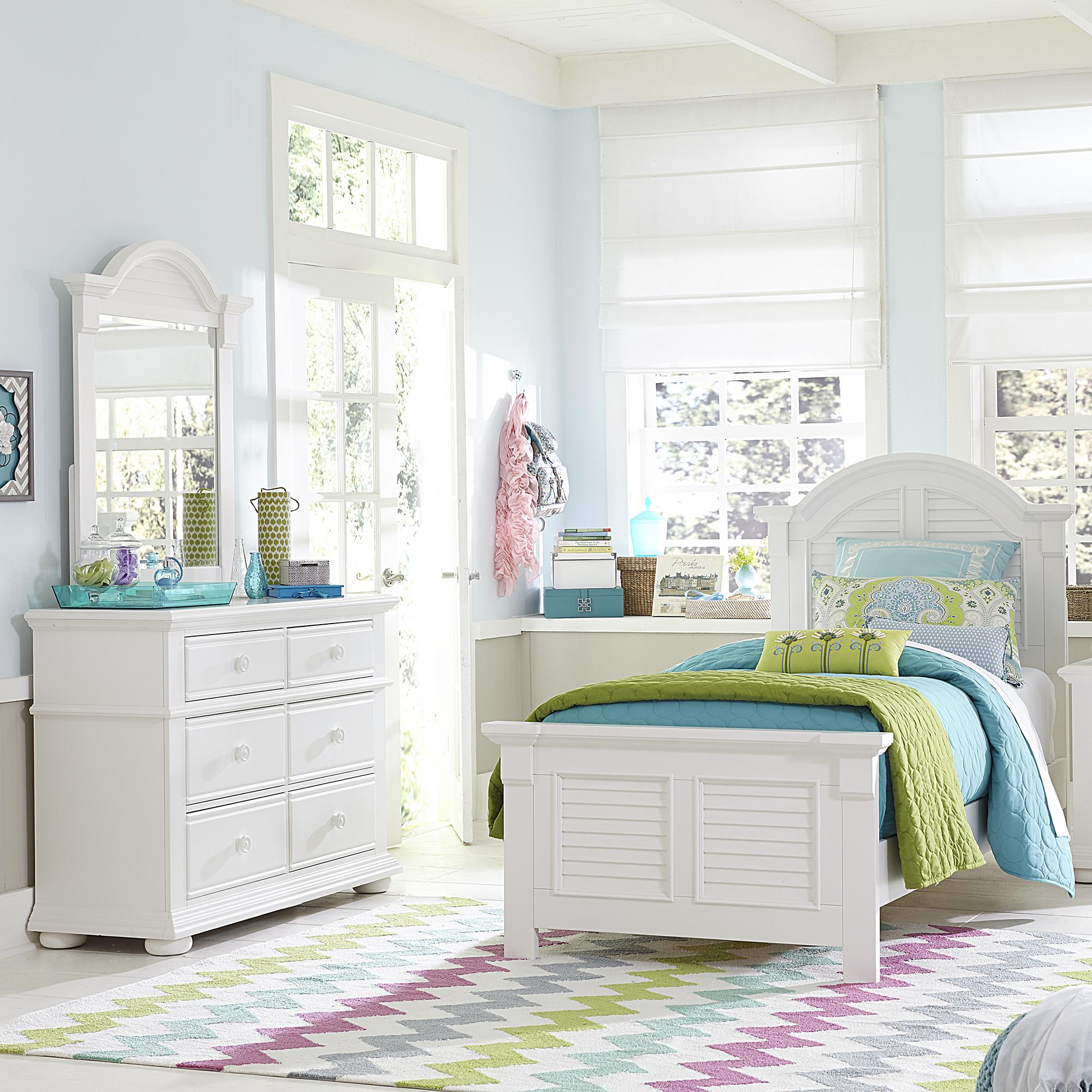 Summer House Twin Panel Bed, Dresser & Mirror